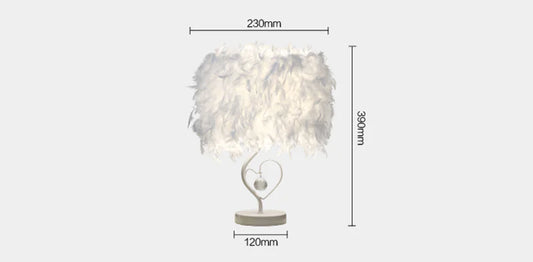 LED Feather Heart Crystal Table Lamp for Home Decor